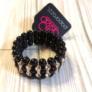 Eiffel Tower Elegance - Black Bracelet